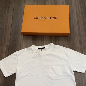 MENS LOUIS VUITTON ALL WHITE CHECKER BOARD PRINT SHIRT NEVER WORN NEW CONDITION